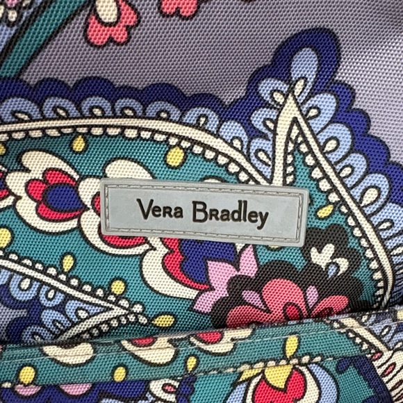 Vera Bradley Women's Lighten Up Backpack Blue Purple Pink Paisley Travel Large - Picture 2 of 13